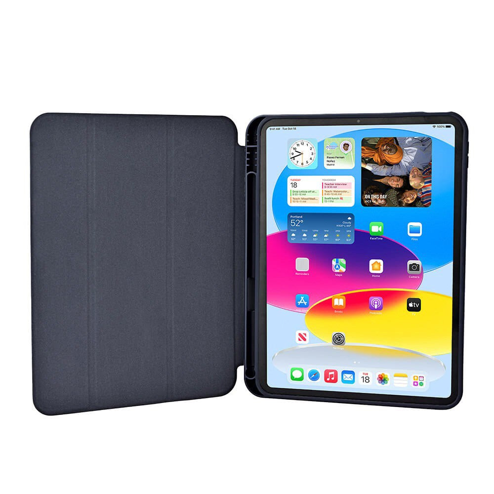 iPad 10.9" (2022) GEAR Pencilpocket Leather Flip Case - Dark Blue