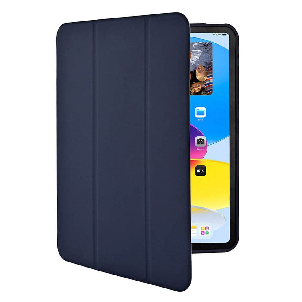 iPad 10.9" (2022) GEAR Pencilpocket Leather Flip Case - Dark Blue