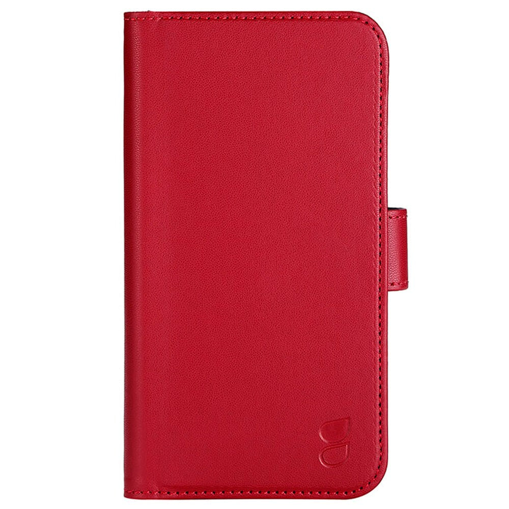 iPhone 14 Pro GEAR Wallet - Leather Flip Cover with Wallet for 3 Cards - Red