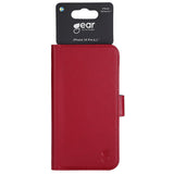 iPhone 14 Pro GEAR Wallet - Leather Flip Cover with Wallet for 3 Cards - Red