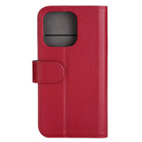 iPhone 14 Pro GEAR Wallet - Leather Flip Cover with Wallet for 3 Cards - Red