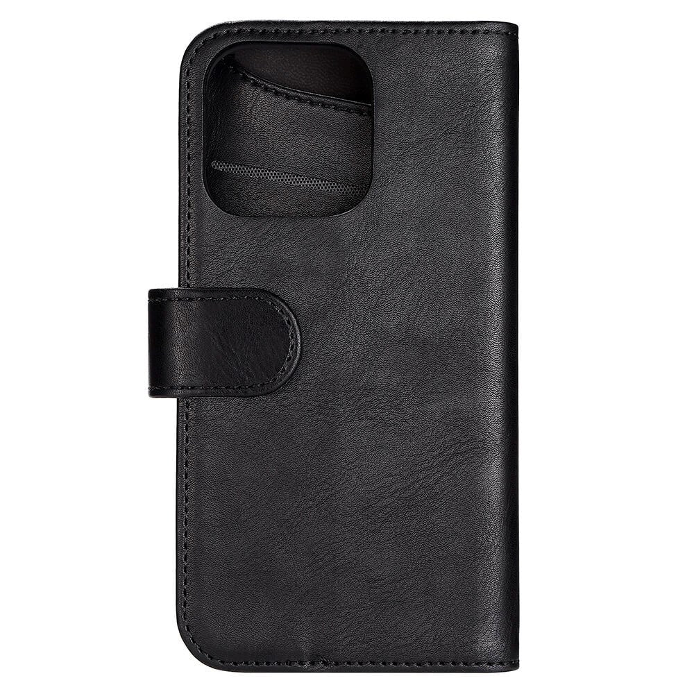 iPhone 14 Pro GEAR Wallet - Leather Flip Cover with Wallet for 3 Cards - Black