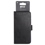 iPhone 14 Plus GEAR Wallet - Leather Flip Cover with Wallet for 3 Cards - Black