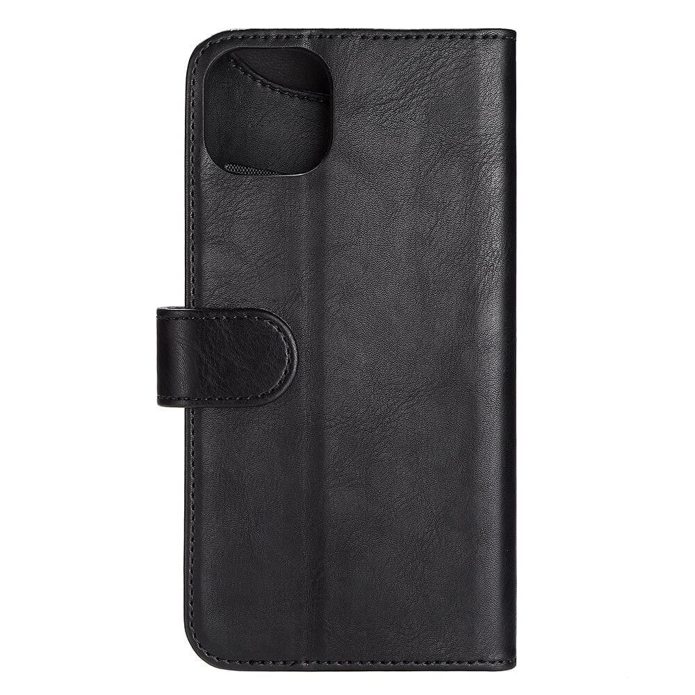 iPhone 14 Plus GEAR Wallet - Leather Flip Cover with Wallet for 3 Cards - Black