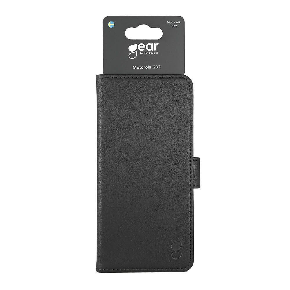 Motorola Moto G32 GEAR Wallet - Leather Flip Cover with Wallet for 3 Cards - Black