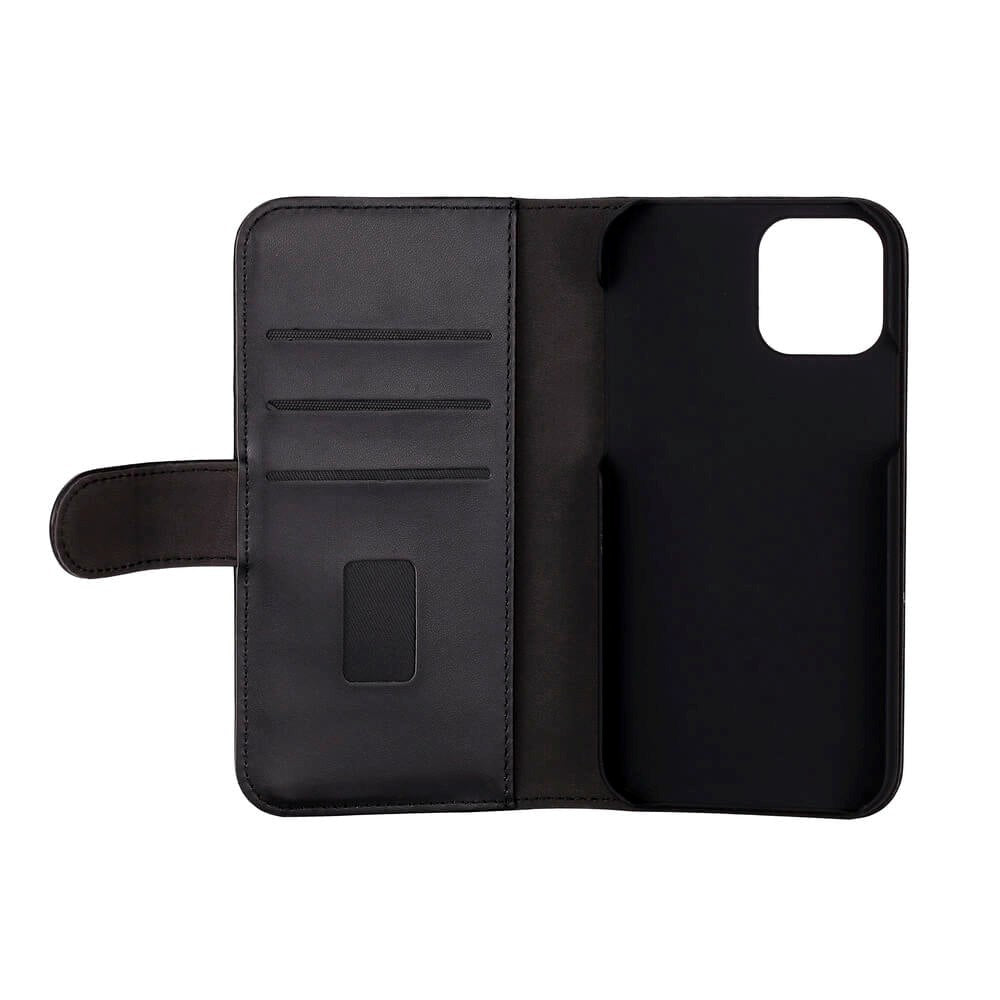 iPhone 12 / 12 Pro GEAR Wallet - Leather Flip 2-in-1 Case with Wallet 3 Cards - Black