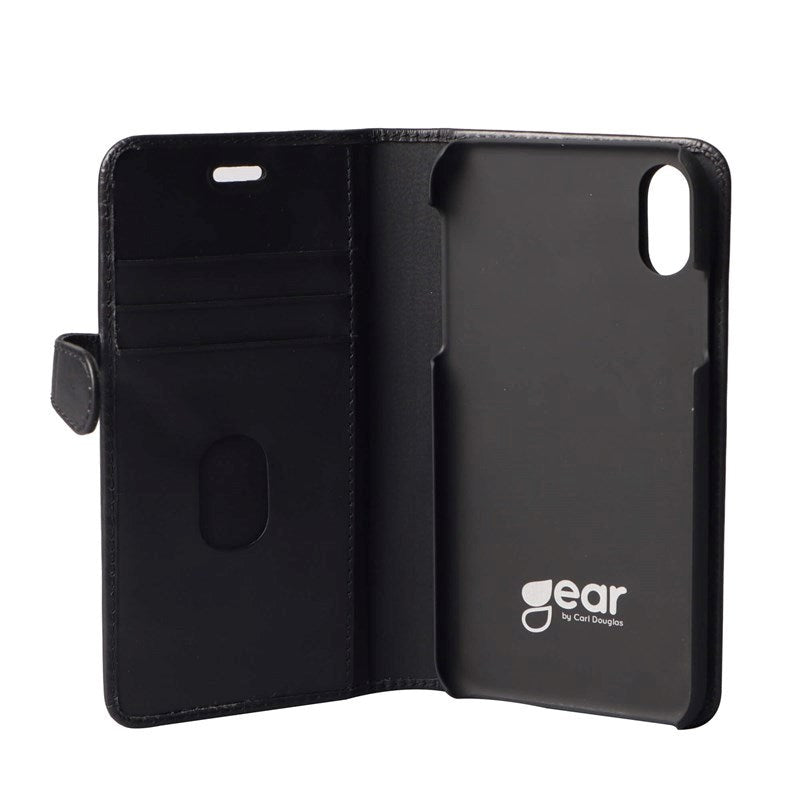 iPhone XR GEAR Buffalo Wallet Genuine Leather Magnet Wallet Case Black