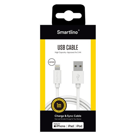 Smartline USB-A to Lightning Cable 1 w. - White