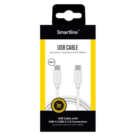 Smartline (3A/15W) USB-C to USB-C Cable 1 w. - White