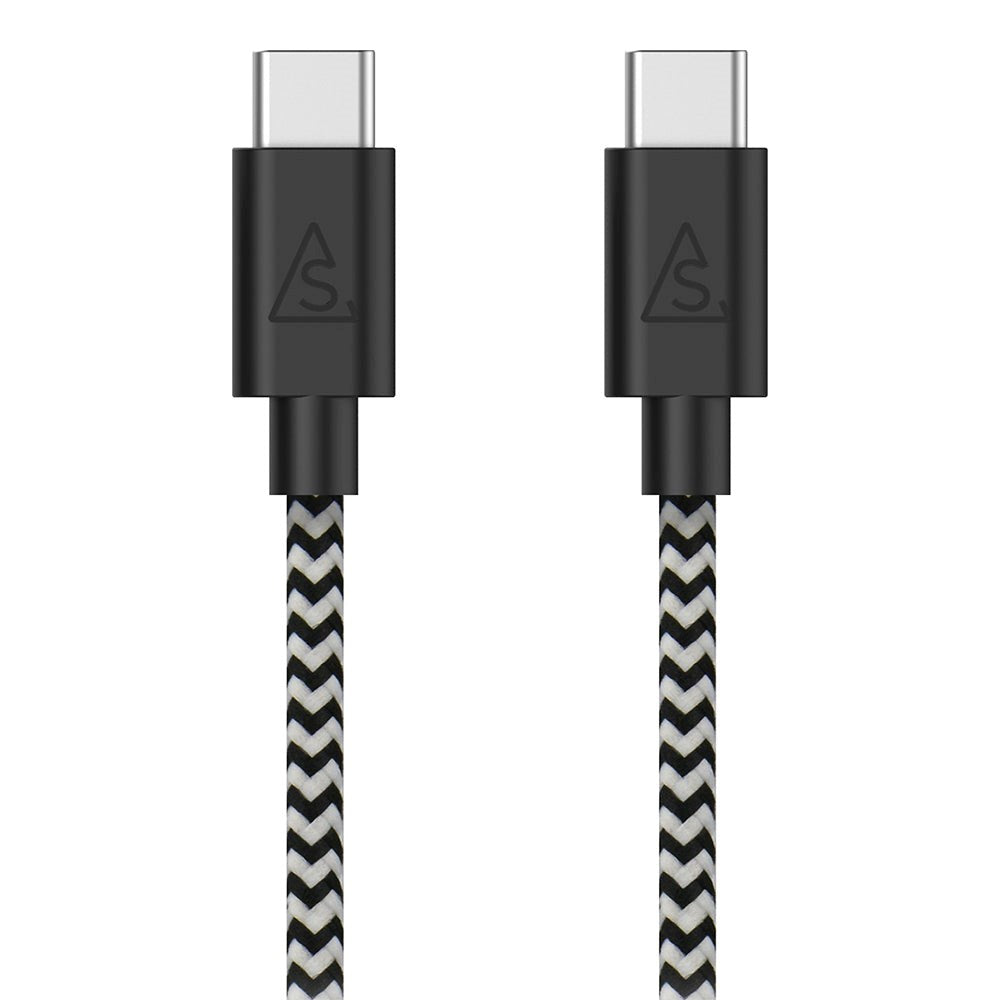 Smartline Braided (3A/15W) USB-C to USB-C Cable 1 w. - Black / White