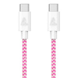 Smartline Braided (3A/15W) USB-C to USB-C Cable 1 w. - Pink / White