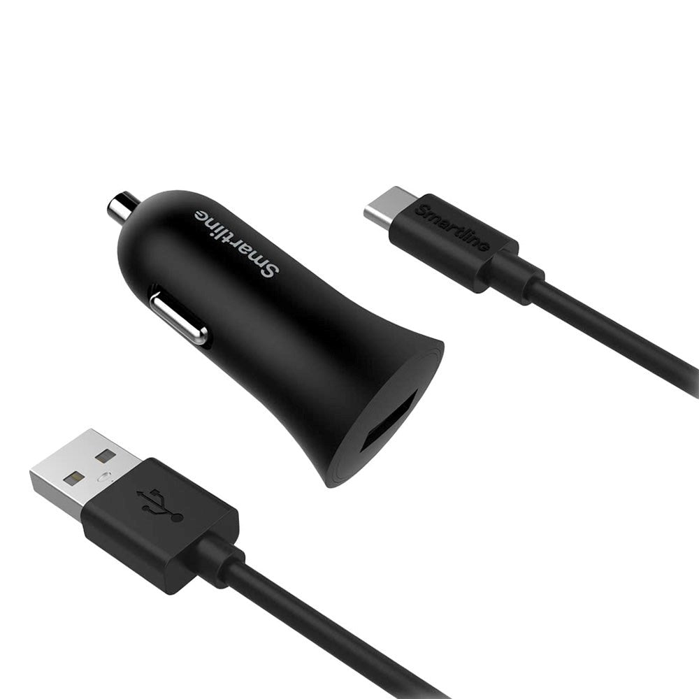 Smartline 12W Car Charger with USB-C Cable 1m - Black