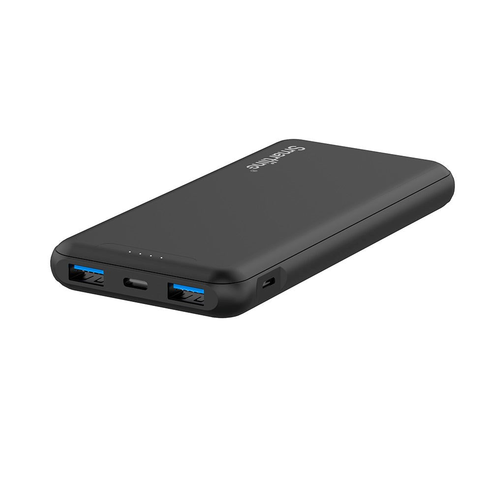 Smartline 22.5W Powerbank - 1 x USB-A (QC) & 2 x USB-C (PD) - 10000 mAh - Black