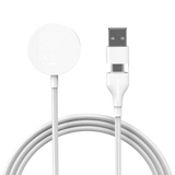 Smartline Apple Watch Charger with 2-in-1 USB-A & USB-C - 1m - White