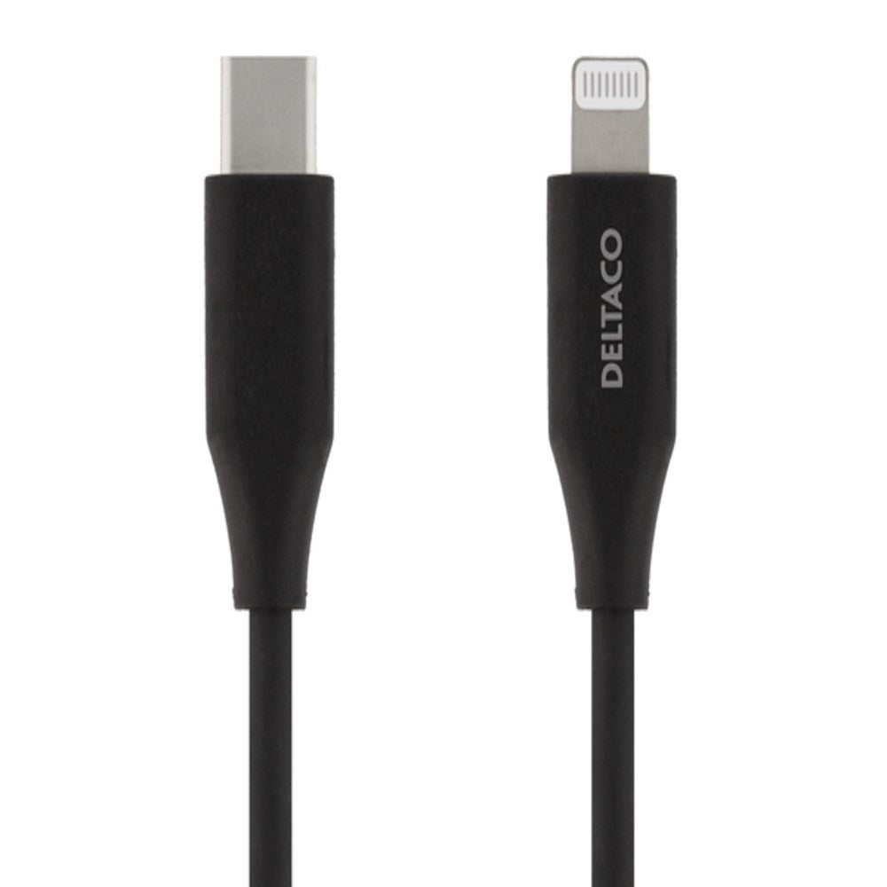Deltaco 18W USB-C to Lightning Cable - 2m - Black