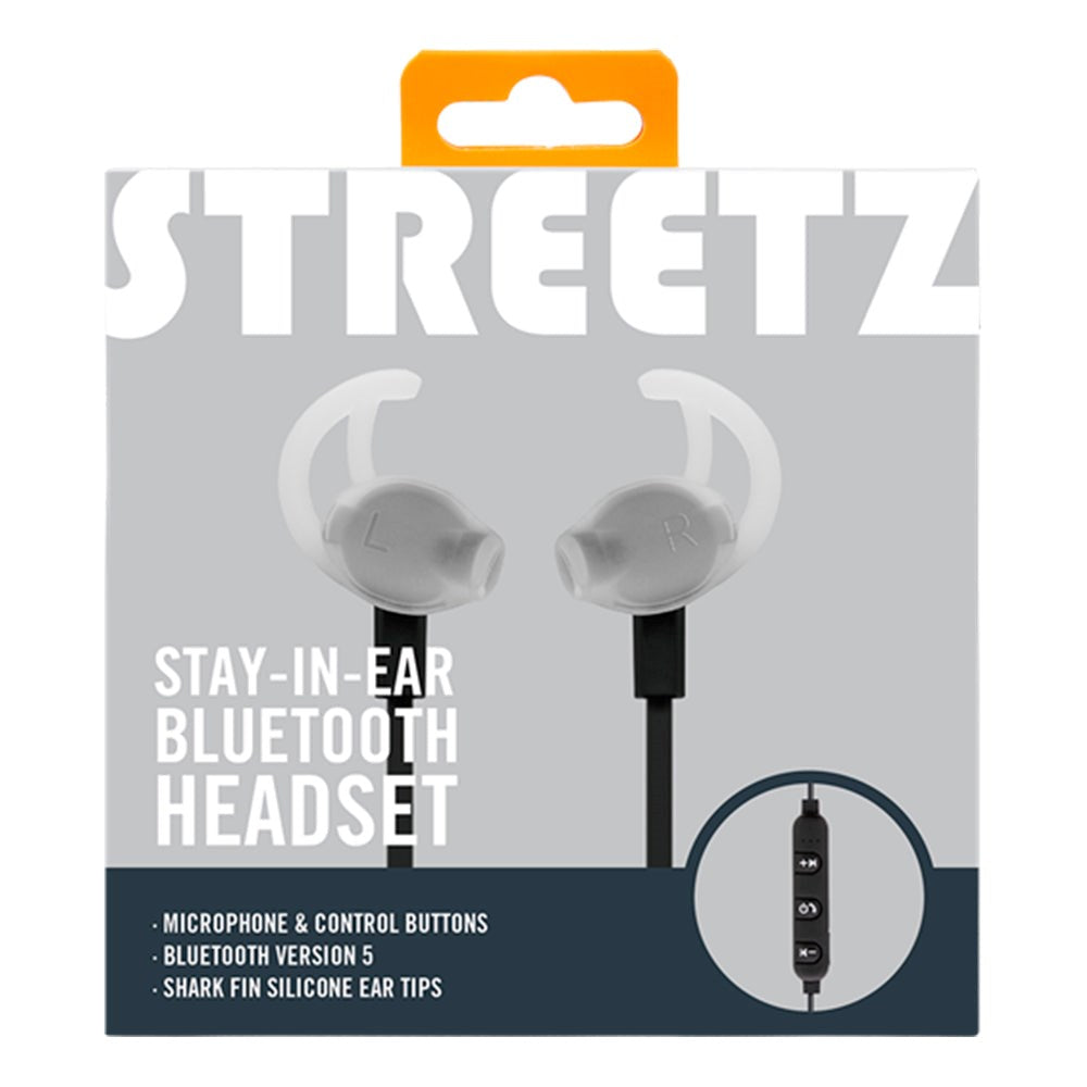 Streetz Wireless Bluetooth Sport Stay In-Ear Headset - Black