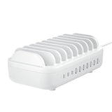 Deltaco Docking Station 10 Port 120W w. 7 x USB-A & 3 x USB-C - White