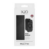 X2O iPhone Air Mag Wallet Flip Case with Card holder - Black