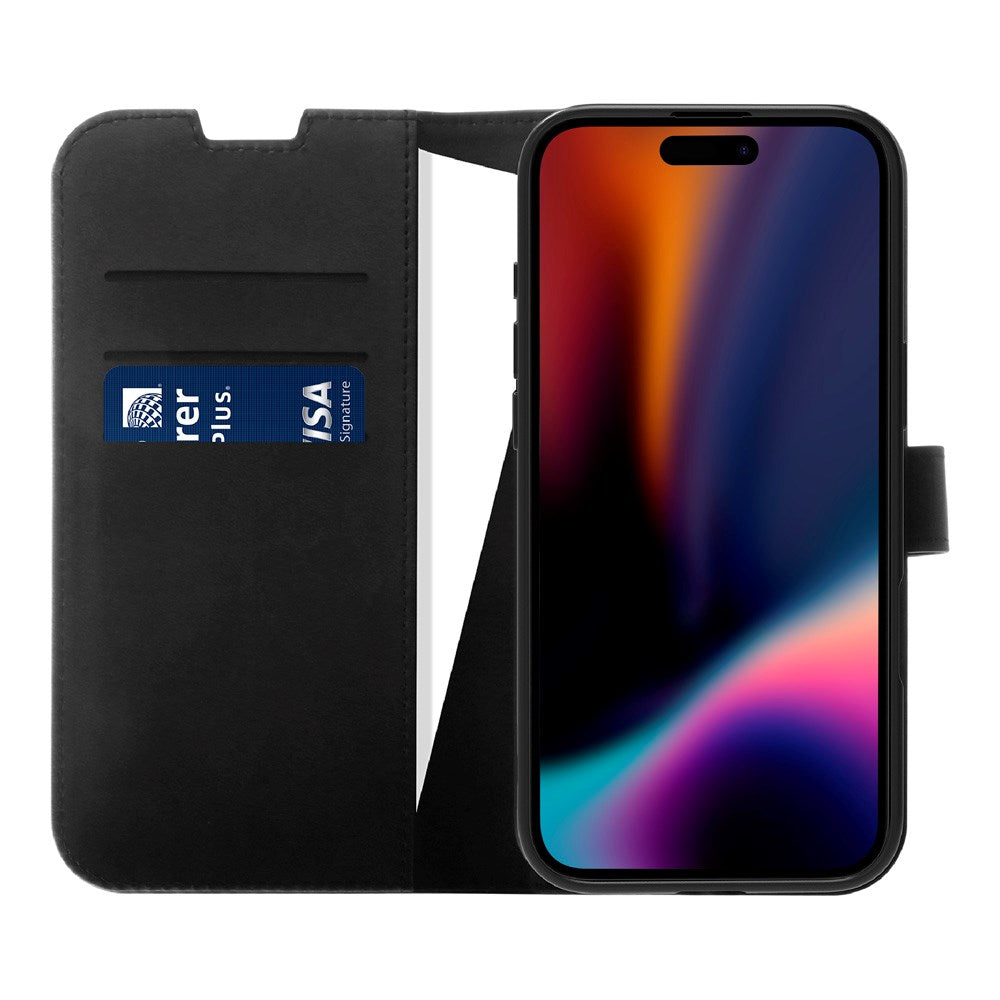 X2O iPhone Air Classic Wallet Flip Case - Card Holder & Stand Function - Black