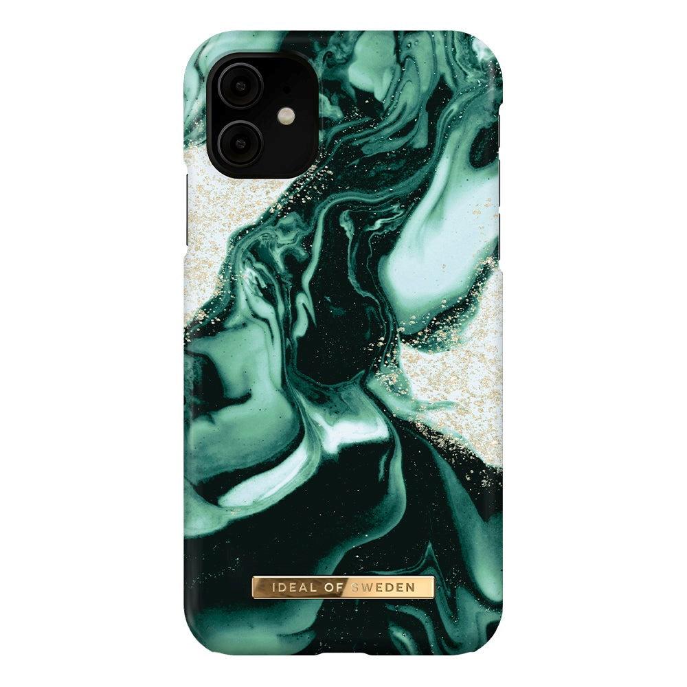 IDEAL OF SWEDEN iPhone 11 Fashion Case Golden Olive Marble