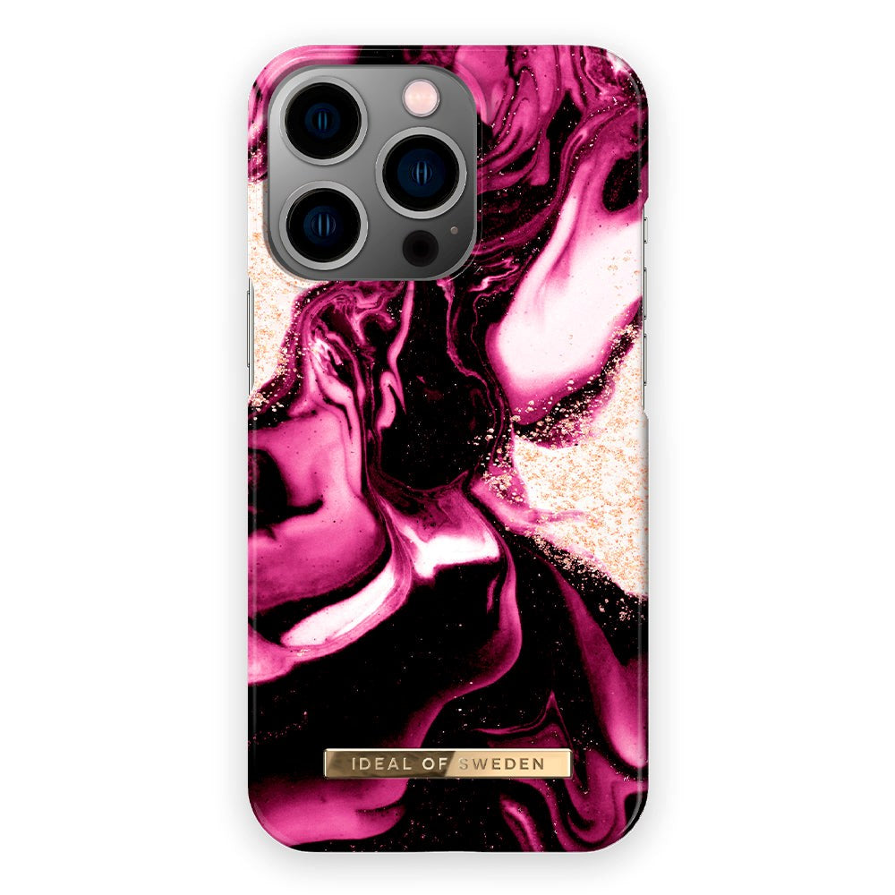 IDEAL OF SWEDEN iPhone 13 Pro Fashion Case Golden Ruby Marble