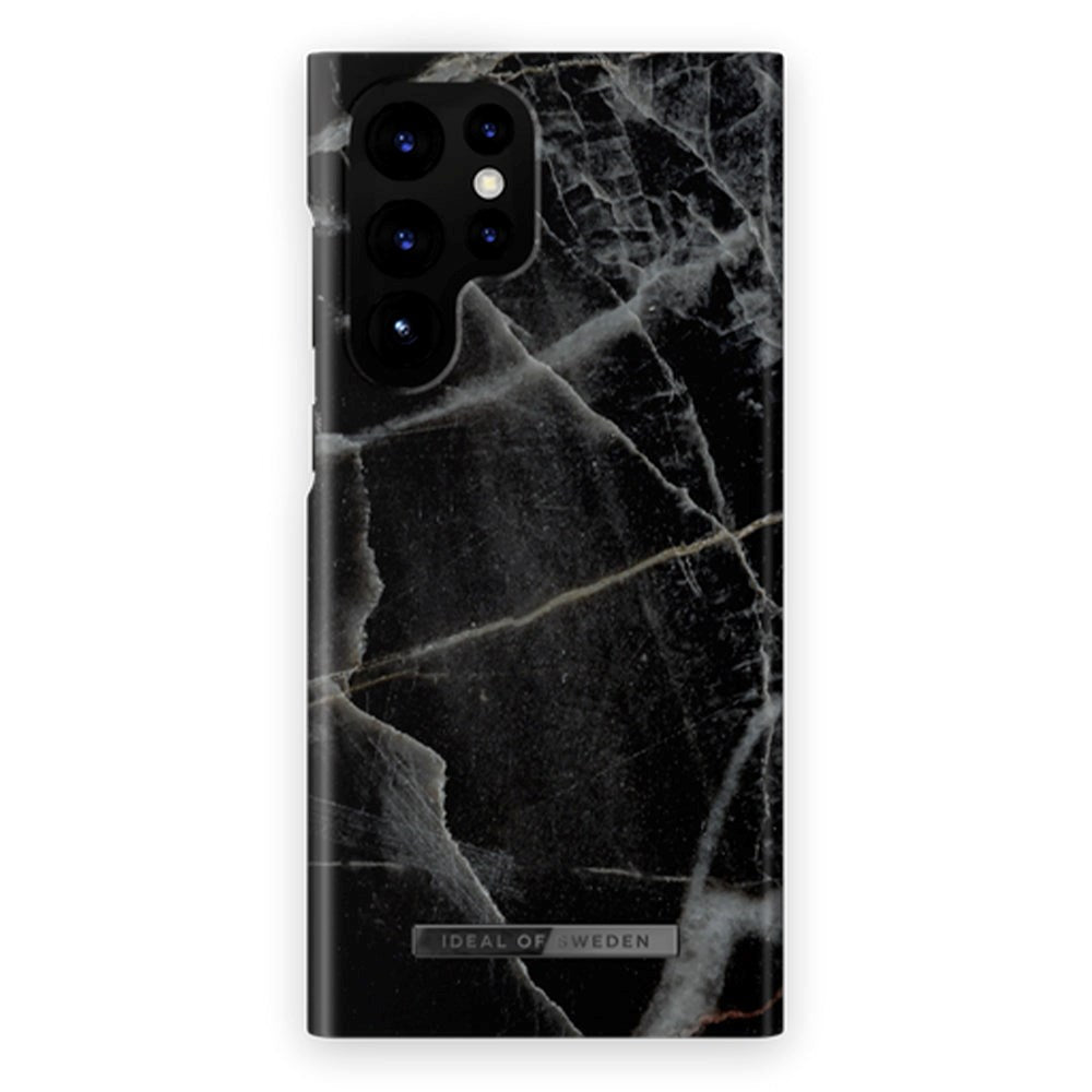 IDEAL OF SWEDEN Samsung Galaxy S22 Ultra Fashion Case Black Thunder Marble