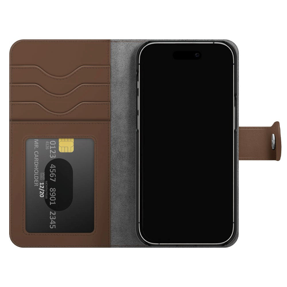 iDeal Of Sweden iPhone 15 Plus Magnet Wallet+ Case - Brown