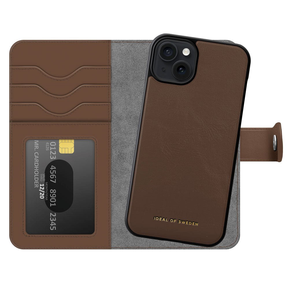 iDeal Of Sweden iPhone 15 Plus Magnet Wallet+ Case - Brown