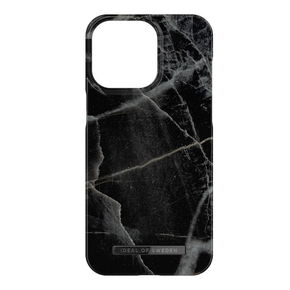 iDeal Of Sweden iPhone 15 Pro Max Fashion Case - MagSafe Compatible - Black Thunder Marble