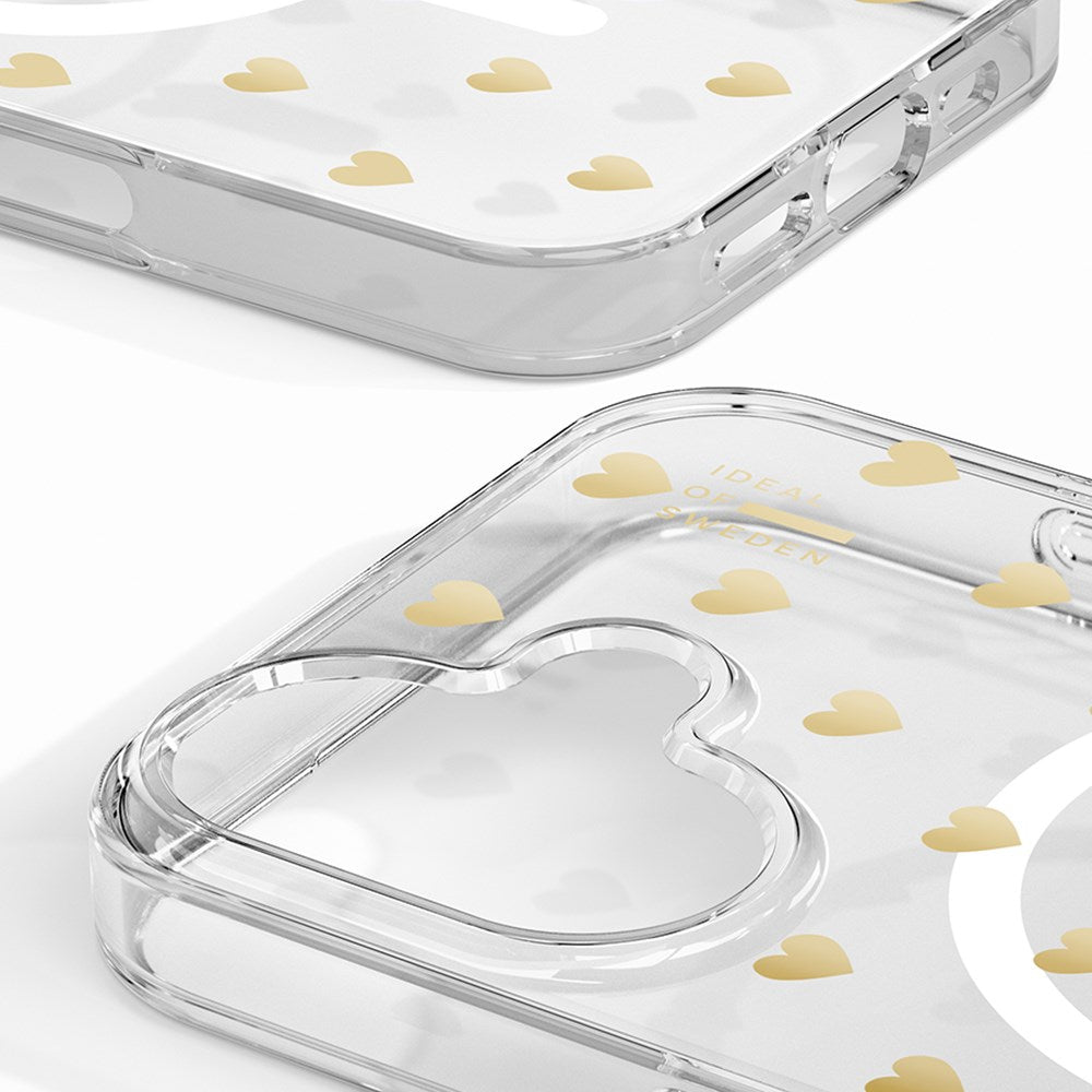 iDeal Of Sweden Clear Case for iPhone 16 - MagSafe Compatible - Golden Hearts