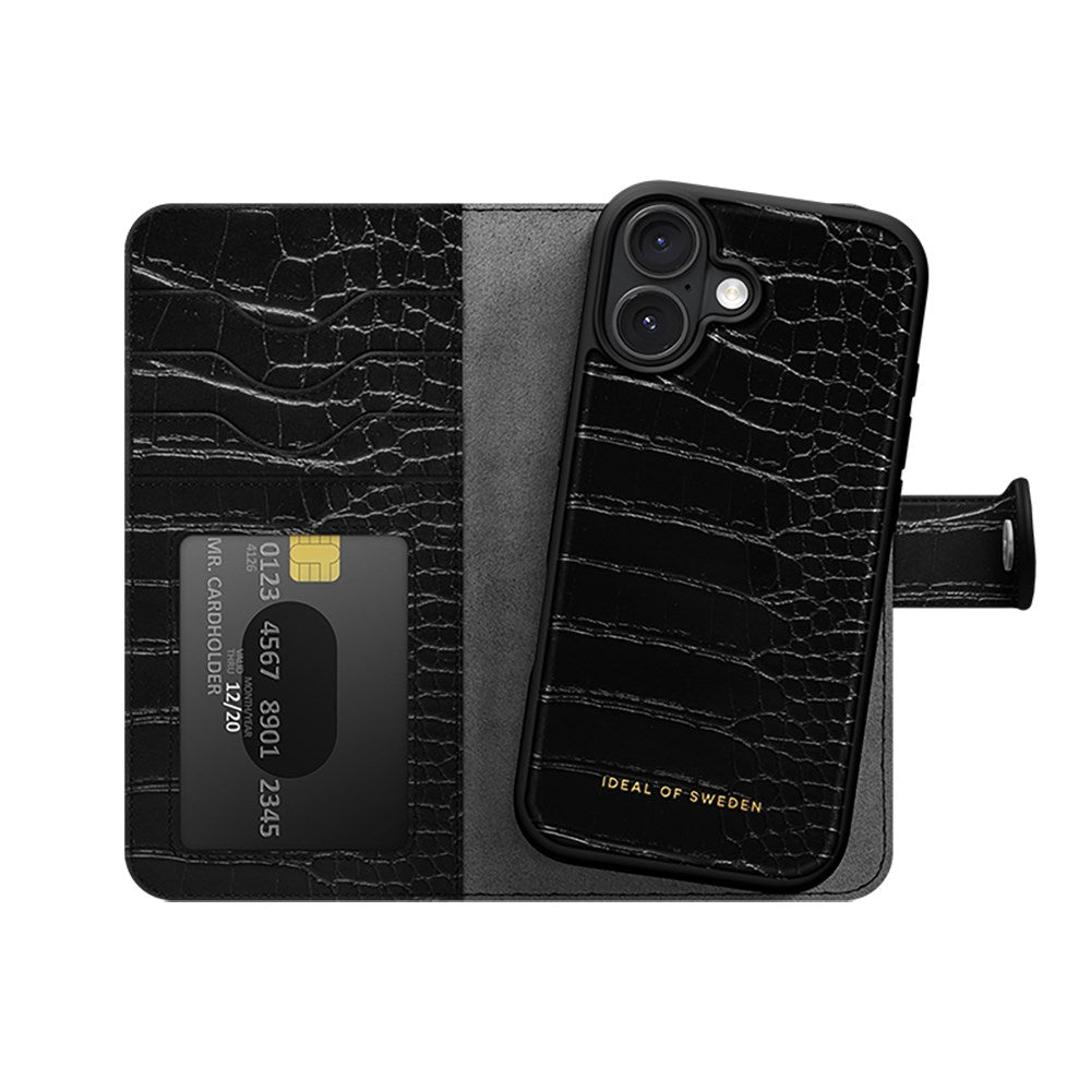 iDeal Of Sweden iPhone 16 Magnet Wallet+ Case - Croco