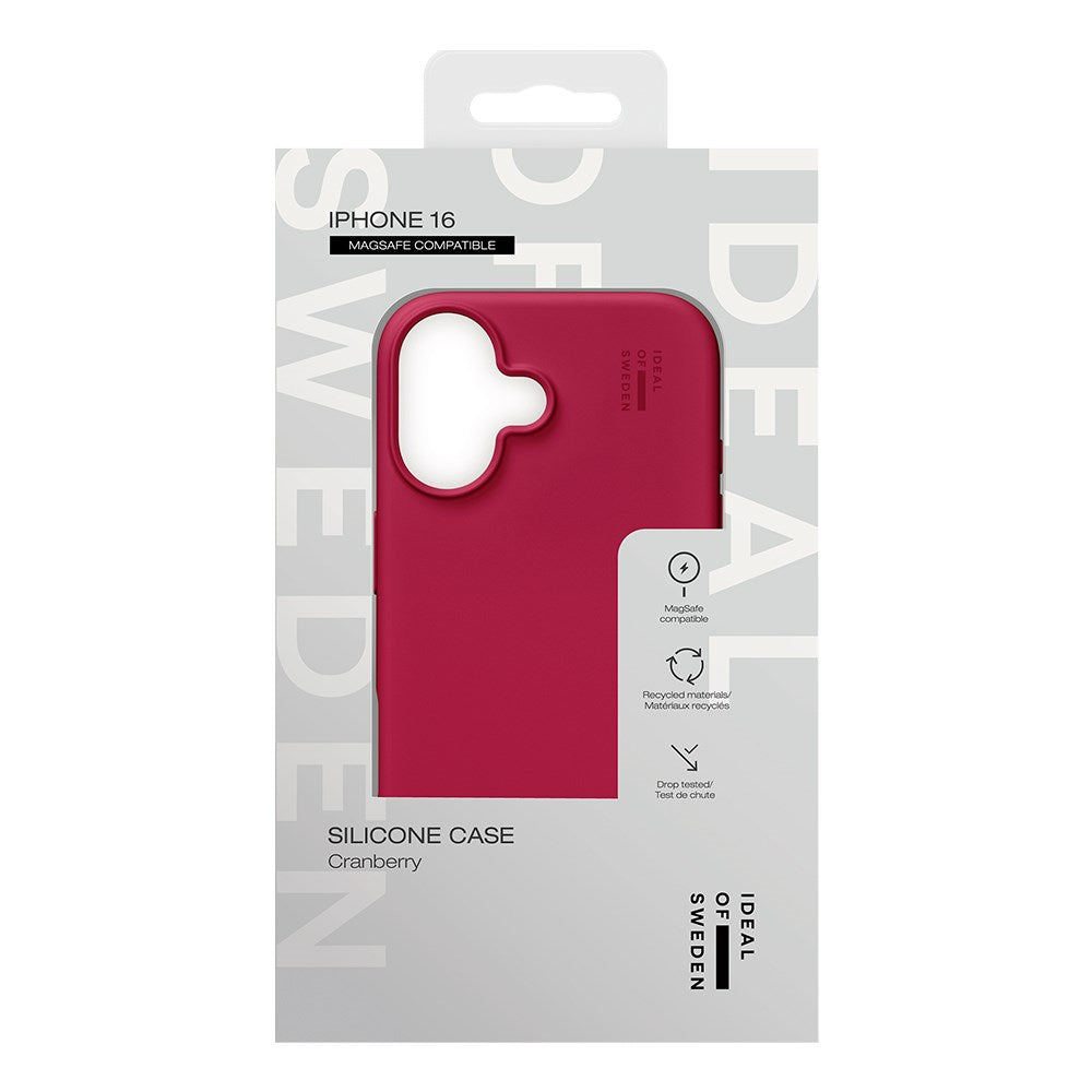 iDeal Of Sweden iPhone 16 Silicone Case - MagSafe Compatible - Cranberry