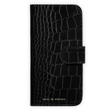 iDeal Of Sweden iPhone 16 Magnet Wallet+ Case - Black Croco