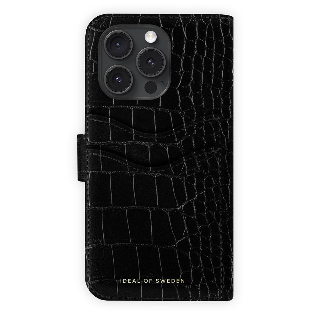 iDeal Of Sweden iPhone 16 Pro Magnet Wallet+ Case - Black Croco