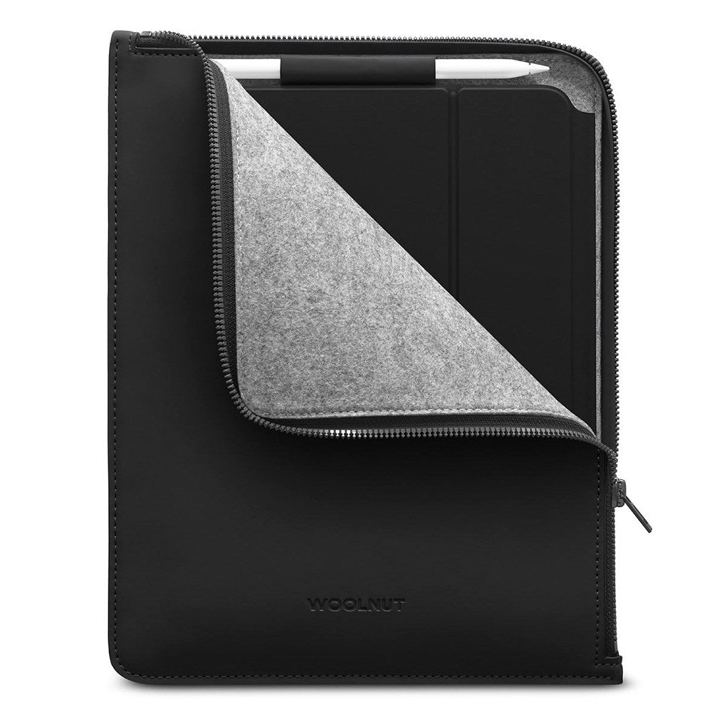 Woolnut PU Leather Folio Sleeve For iPad / Tablet (295 x 230mm) - Black