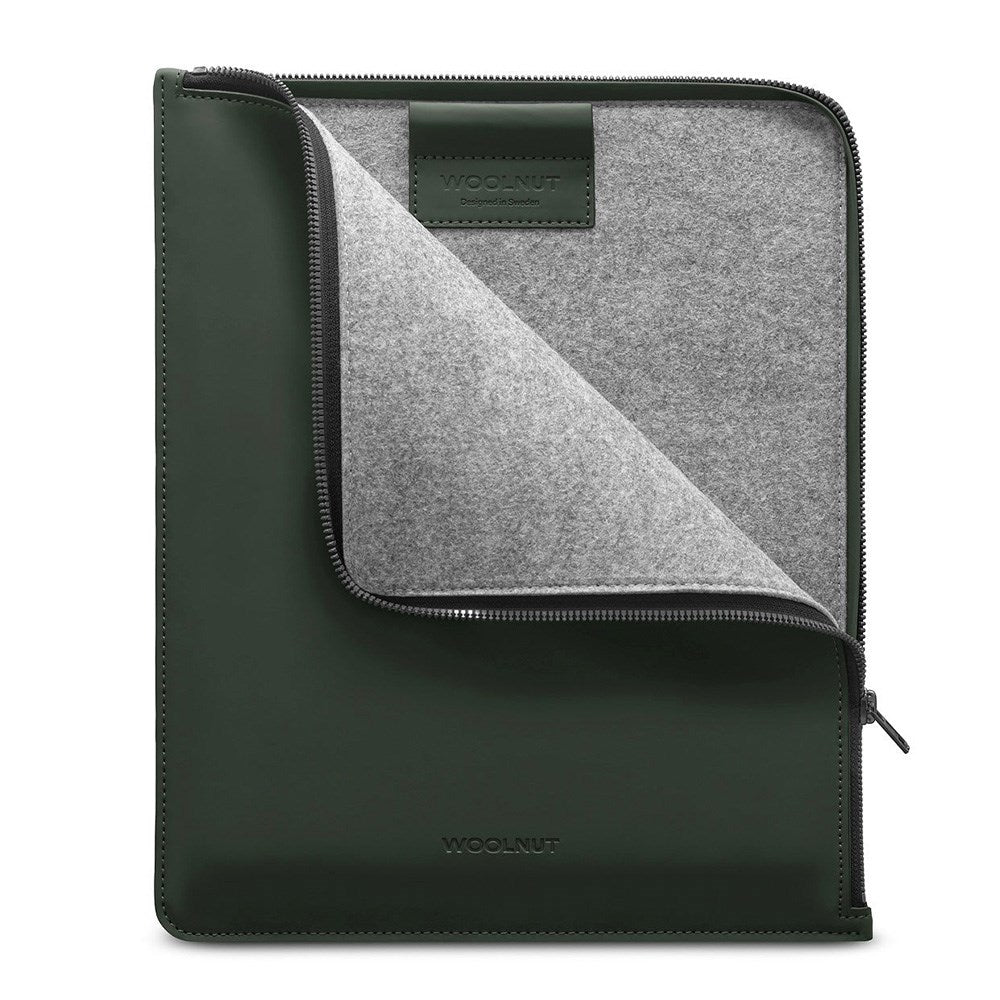 Woolnut PU Leather Folio Sleeve For iPad / Tablet (325 x 265mm) - Green