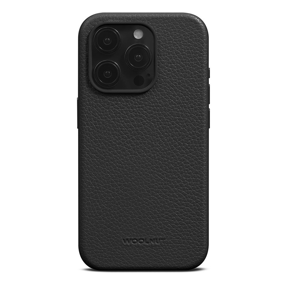 iPhone 15 Pro Woolnut Genuine Leather Case w. Action Button - MagSafe Compatible - Black