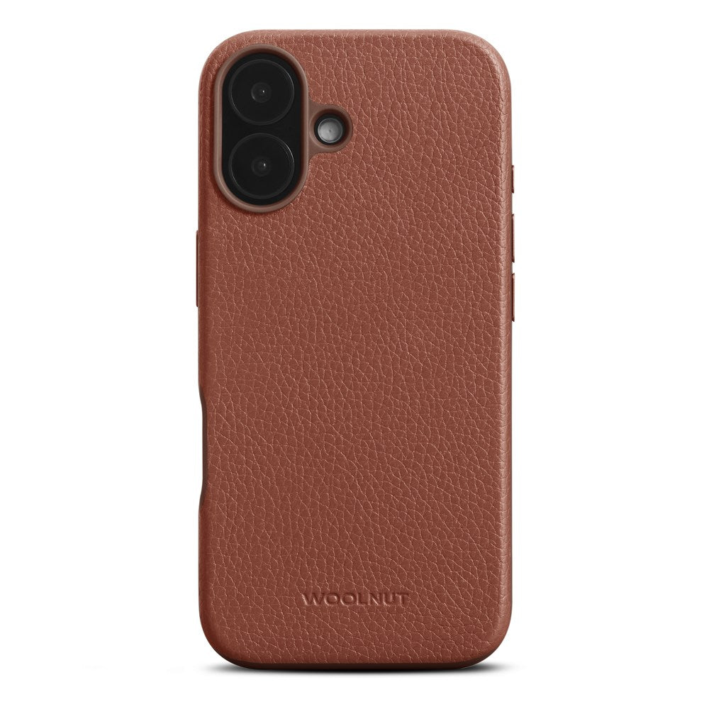 iPhone 16 WOOLNUT Full Grain Leather Case - MagSafe Compatible - Brown