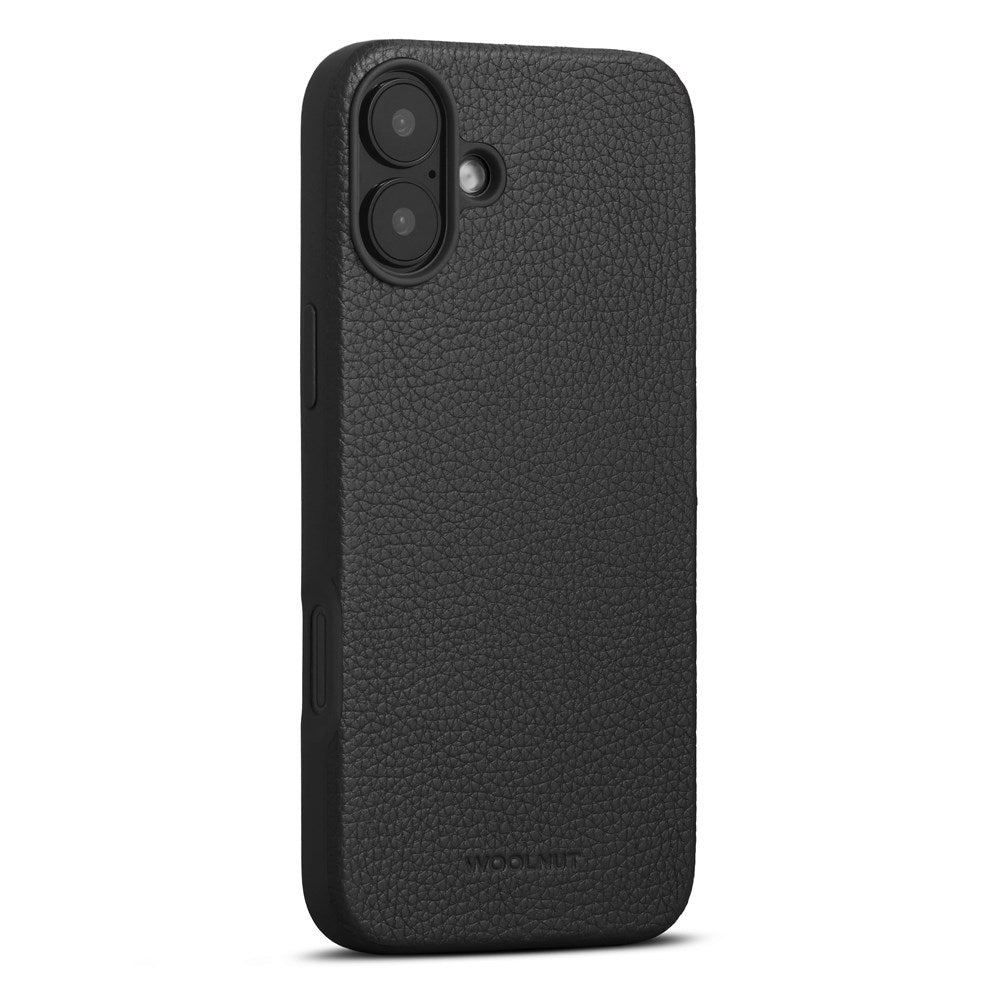 iPhone 16 Plus WOOLNUT Full Grain Leather Case - MagSafe Compatible - Black