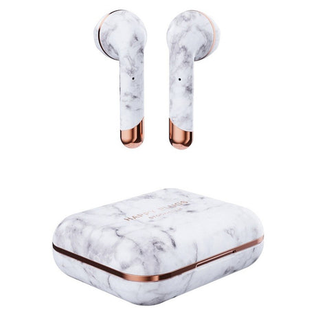 Happy Plugs Air 1 True Wireless Headphones - White Marble