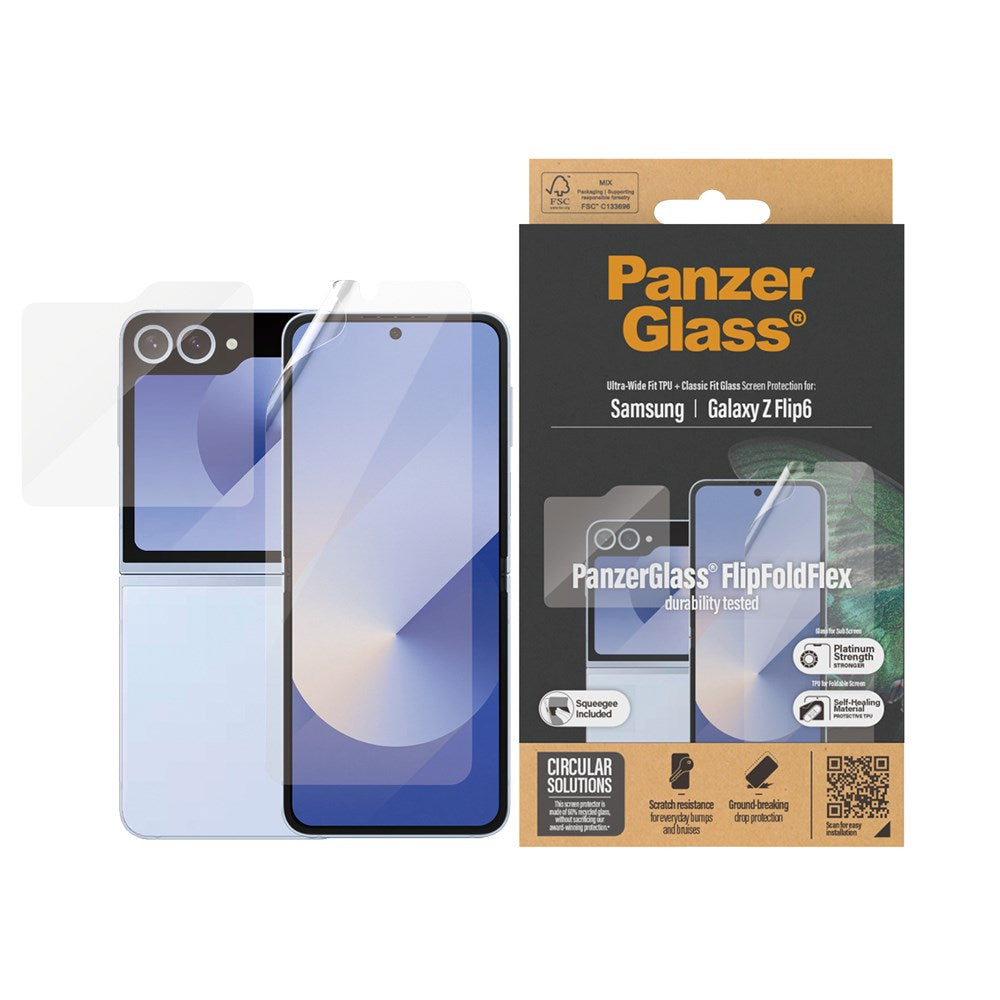 Samsung Galaxy Z Flip6 PanzerGlass FlipFoldFlex Screen Protector - Platinum Strength - Transparent