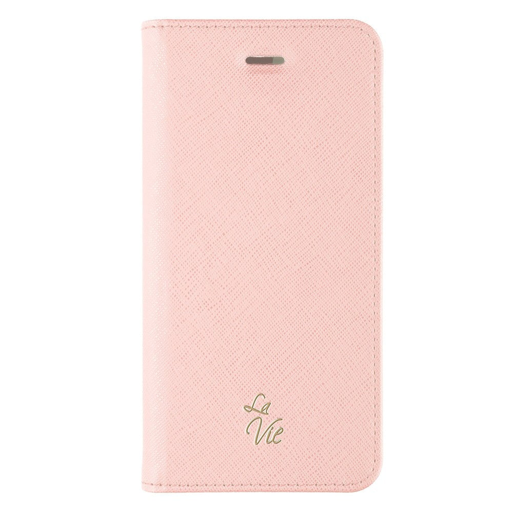 iPhone X / Xs La Vie Leather Flip Case w. Card holder - Pink