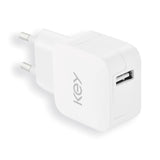 KEY Power 12W Wall Charger with USB-A - with Lightning Cable - White