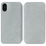 Krusell Broby Slim Wallet iPhone XS Max Suede Flip Case - Grey