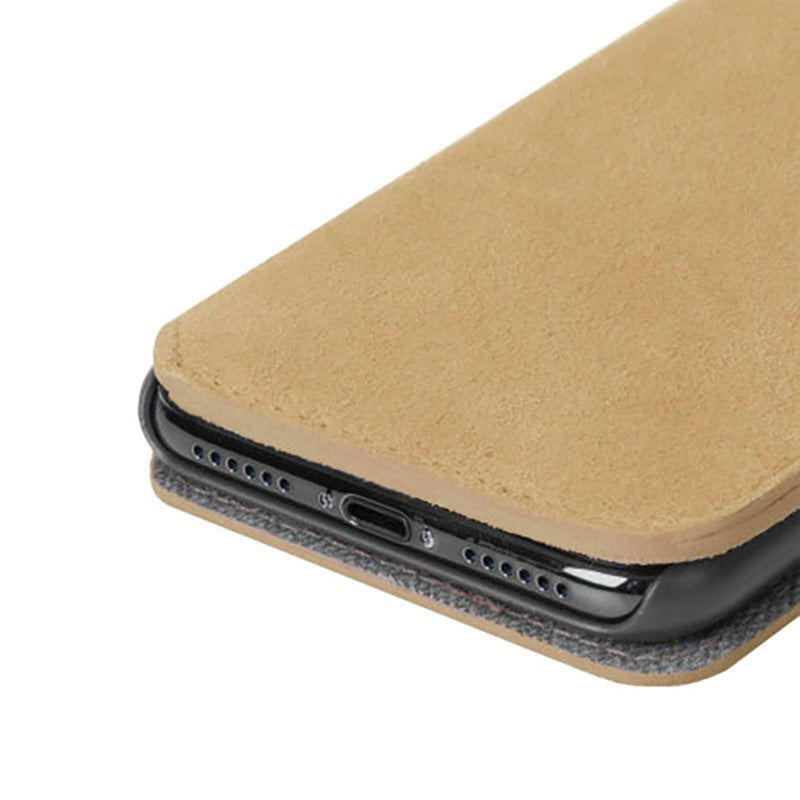 Krusell Broby Slim Wallet iPhone XS Max Suede Flip Case - Beige