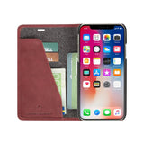 Krusell Sunne 2 Card Folio Wallet iPhone Xs Max Leather Flip Case - Red