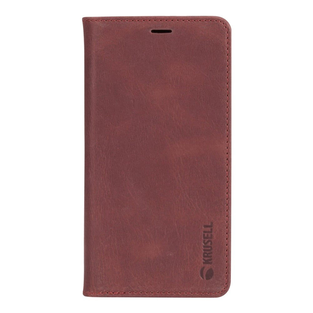 Krusell Sunne 2 Card Folio Wallet iPhone Xs Max Leather Flip Case - Red