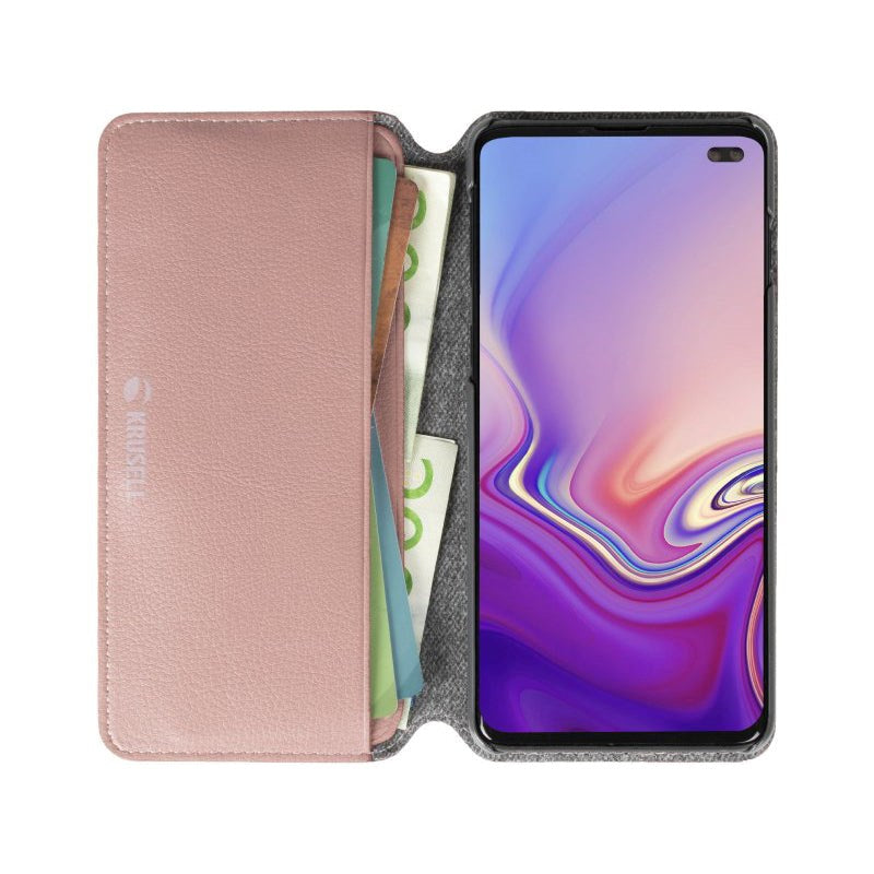 Krusell Pixbo 4 Card FolioCase Samsung Galaxy S10+ (Plus) Leather Flip Case - Pink