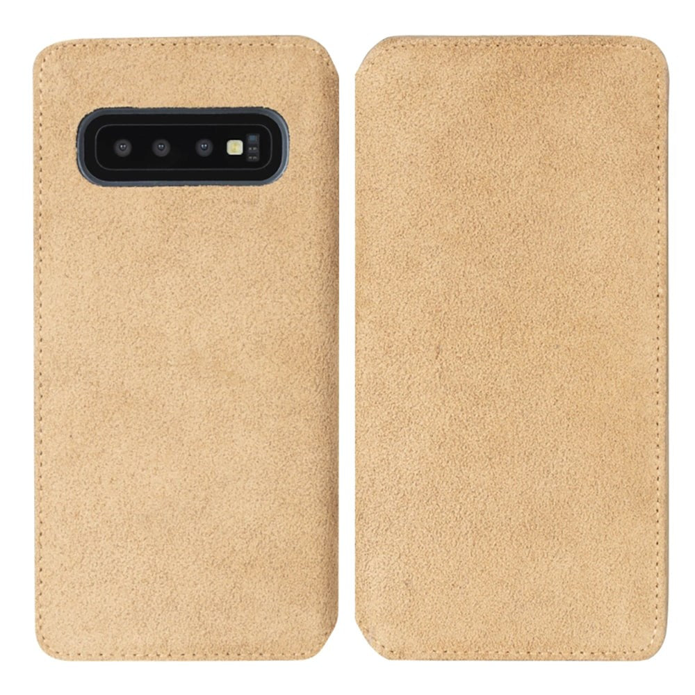 Krusell Broby Slim Wallet Samsung Galaxy S10e Suede Flip Case - Beige