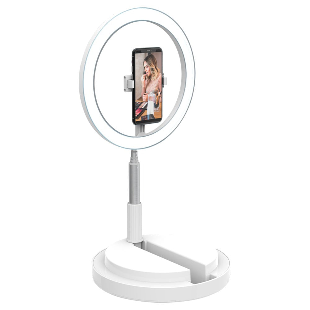 Digipower Invisilight 11" Foldable Ring Light w. Remote Control & Mobile Holder - White